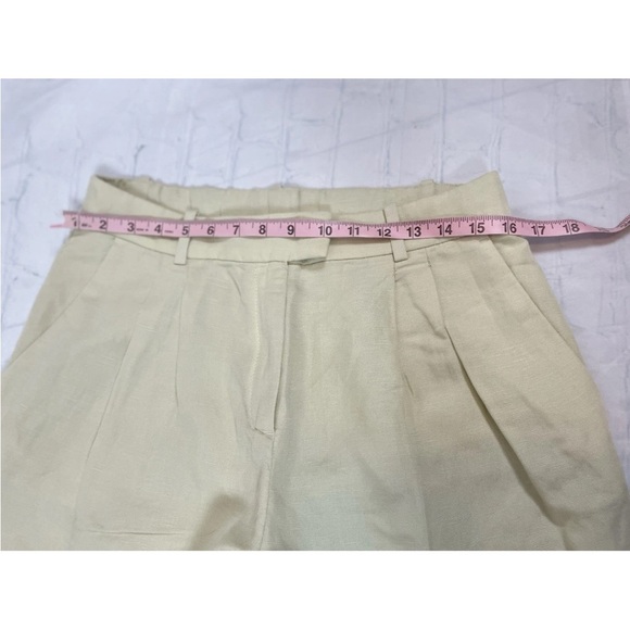 H&M Women’s Pale Green Linen Blend Ankle Length Pleated Dress Pants Size 10 NEW - Picture 10 of 15